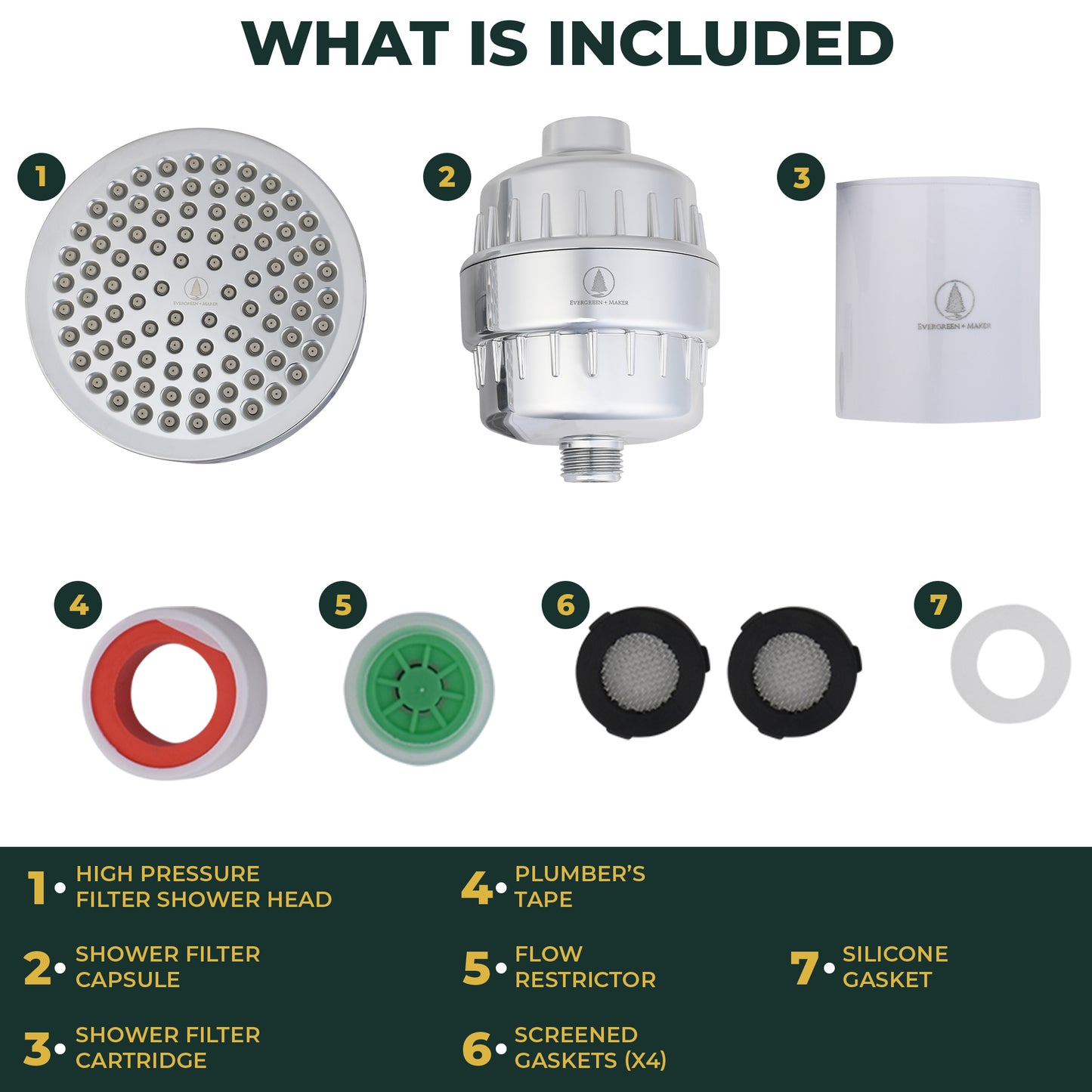 EverGreen + Maker | Shower Head + Filter