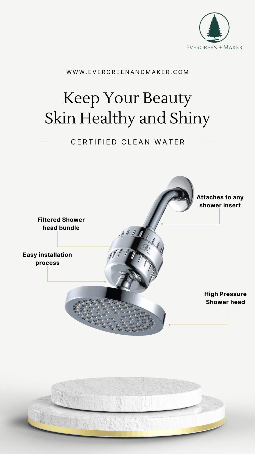 EverGreen + Maker | Shower Head + Filter